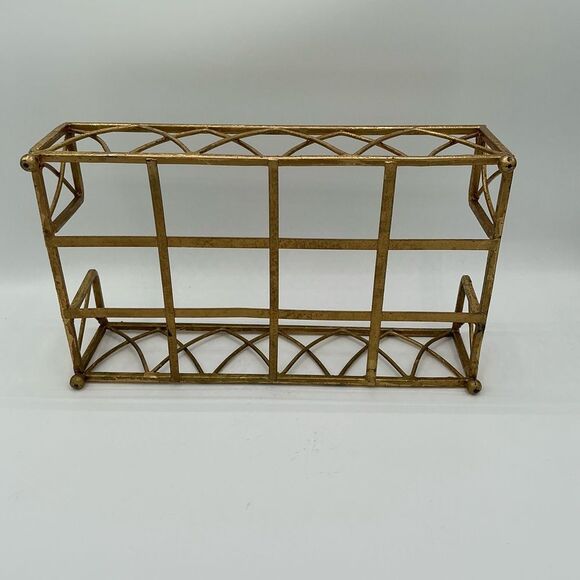 Gold Metal Tray for Folded Paper Guest Bathroom Hand Towels Napkins 5x9 - Picture 3 of 5